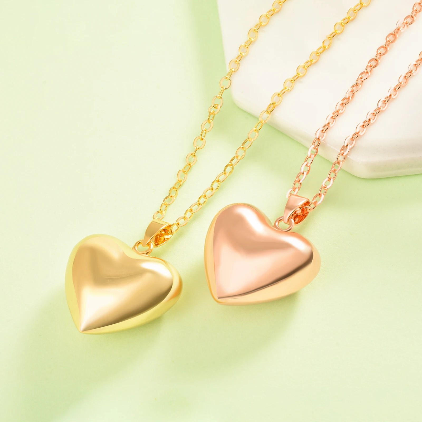 Eudora Harmony Ball Heart Pendant Pregnancy Bola Angel Caller Necklace Simple Smooth Chime Bell Ball Jewelry for Mom's Day Gift 2