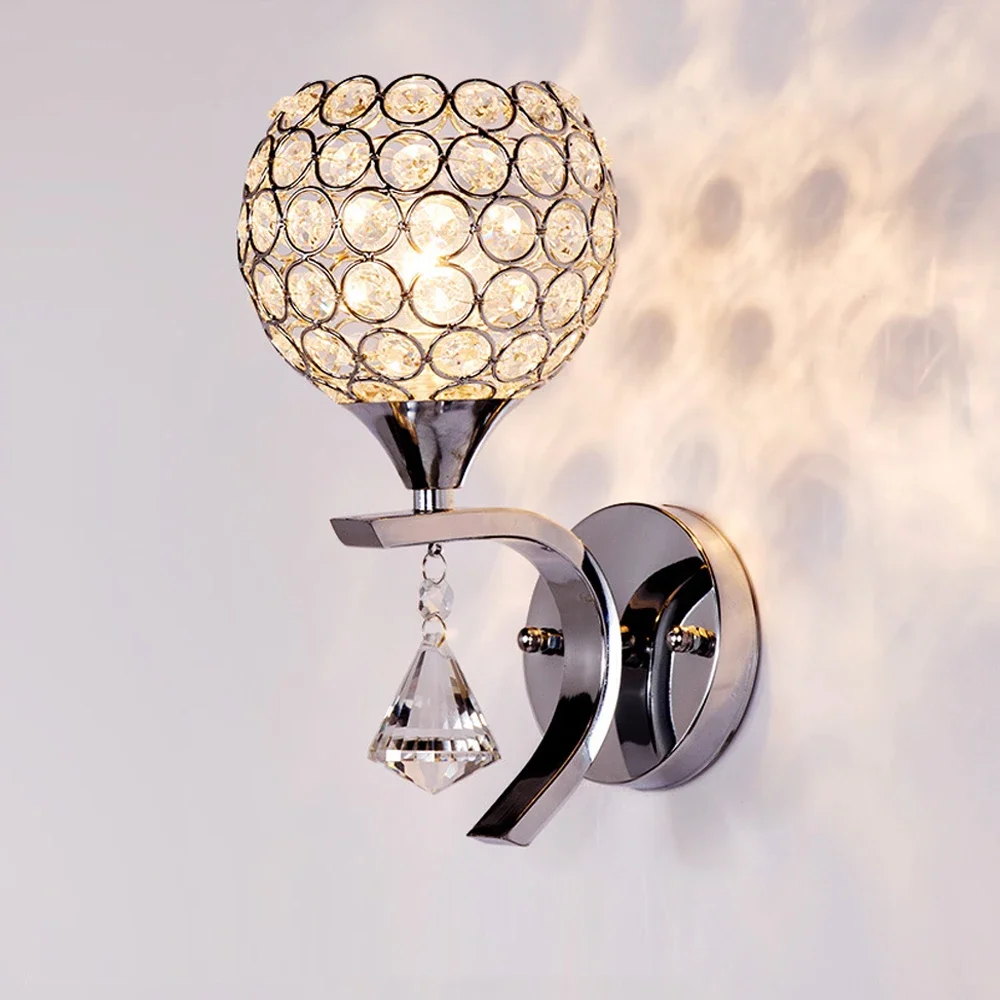 

Современная настенная лампа, бра с кристаллами E27 в стиле ретро, прикроватный светильник в стиле индастриал для дома, гостиной, спальни, ванной комнаты, декоративное освещение