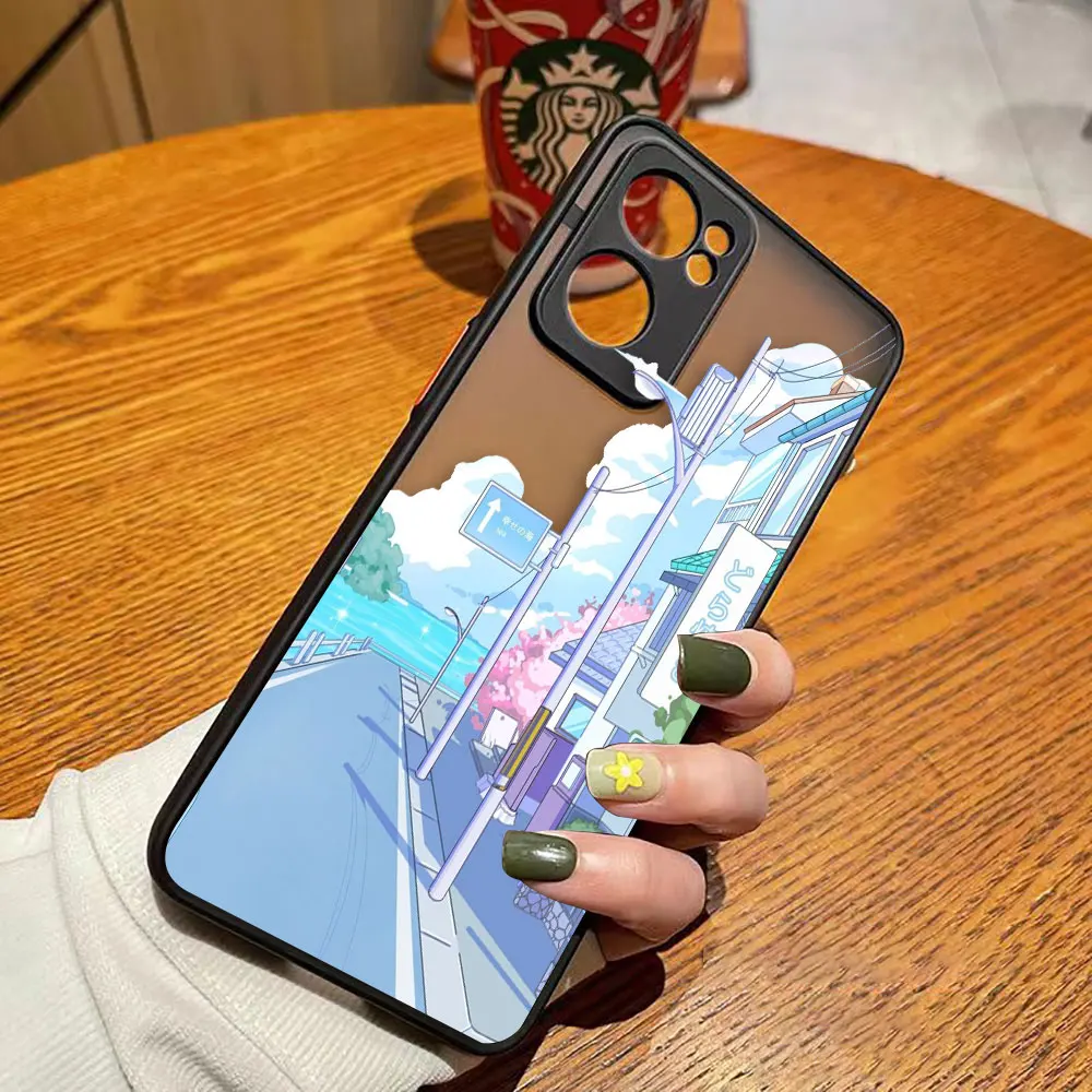 thumbnail image 1 of Matte Phone Case for OPPO RENO 8 8T 7Z 7 6Z 6 5 4 3 PRO PLUS 4G 5G Case Funda Shell Japanese Anime Hand-Painted House Landscape, 1 of 5