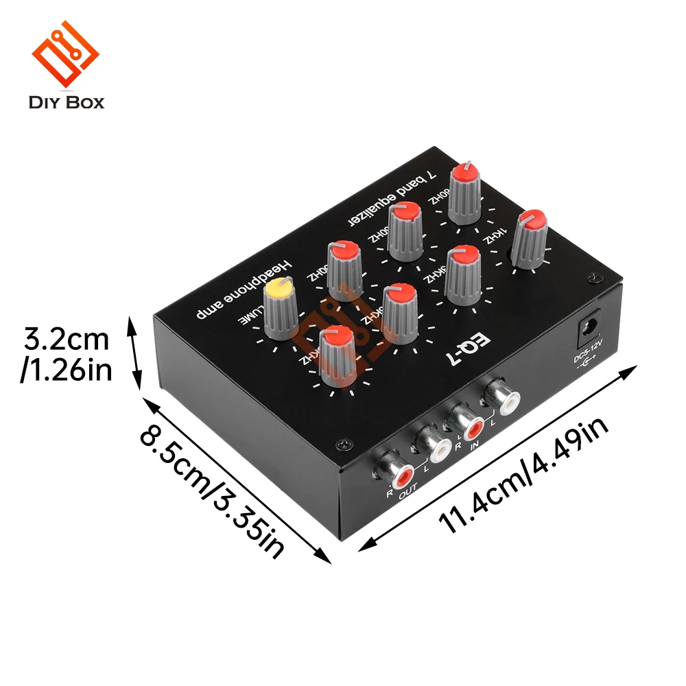 Equalizzatore Audio Digitale A 7 Bande Per Auto – Doppio Canale, Controllo Bassi E Alti, Lega Di Alluminio, Alimentazione 5V-12V