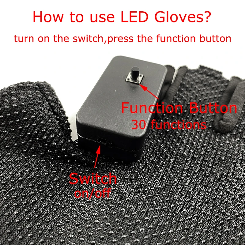 USB Rechargeable LED Glowing Glove Finger Lighting Flashing Gloves Color Changing Stage Performance Costume Dance Concert Decor