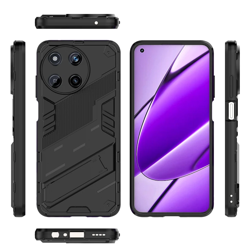 For Cover OPPO Realme 11 Case Realme 11 4G Global Capas Shockproof Bumper Kickstand Back Holder Cover Realme11 Realme 11 Fundas