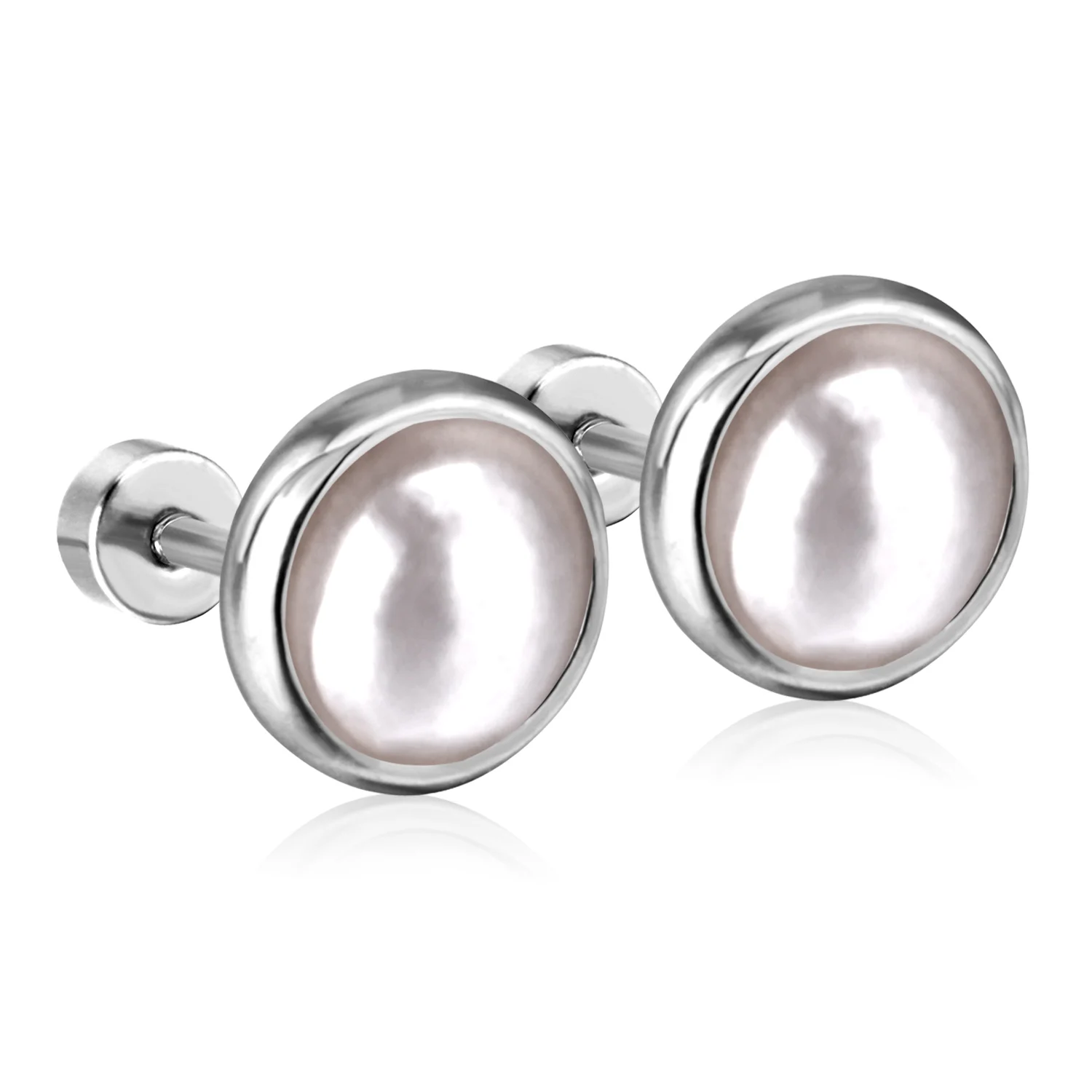 Epoch World 4 Paia Orecchini in Argento 925 Orecchini Perle da Donna Orecchini Argento con Zirconi Piccoli Orecchino a Sfera Classici Orecchini per Donna Ragazze