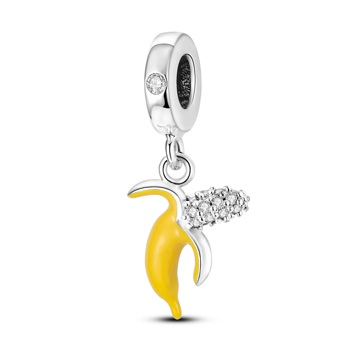 Silver Fruit Charm Bead Pendant - Strawberry, Cherry, Avocado Design