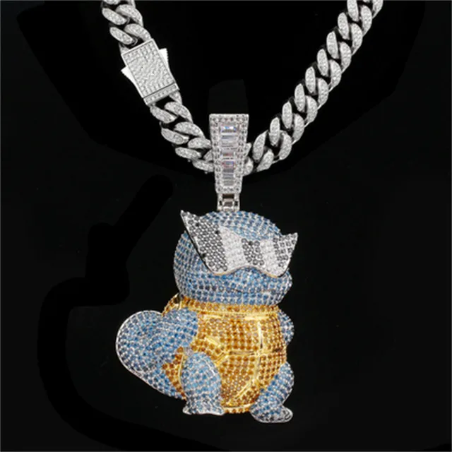 Hip Hop Anime Squirt Turtle Pendant 