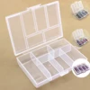 1pc 6 Grid Plastic Jewelry Box Tool Boxes Transparent Organizer Storage Hair Bands Rope Bead Bracelet Box 1