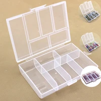 1pc 6 Grid Plastic Jewelry Box Tool Boxes Transparent Organizer Storage Hair Bands Rope Bead Bracelet Box 1