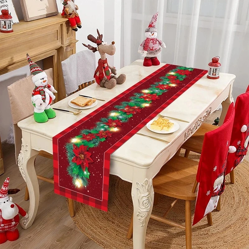 Festive Christmas Table Runner - Holiday Home Decoration & New Year Ornament
