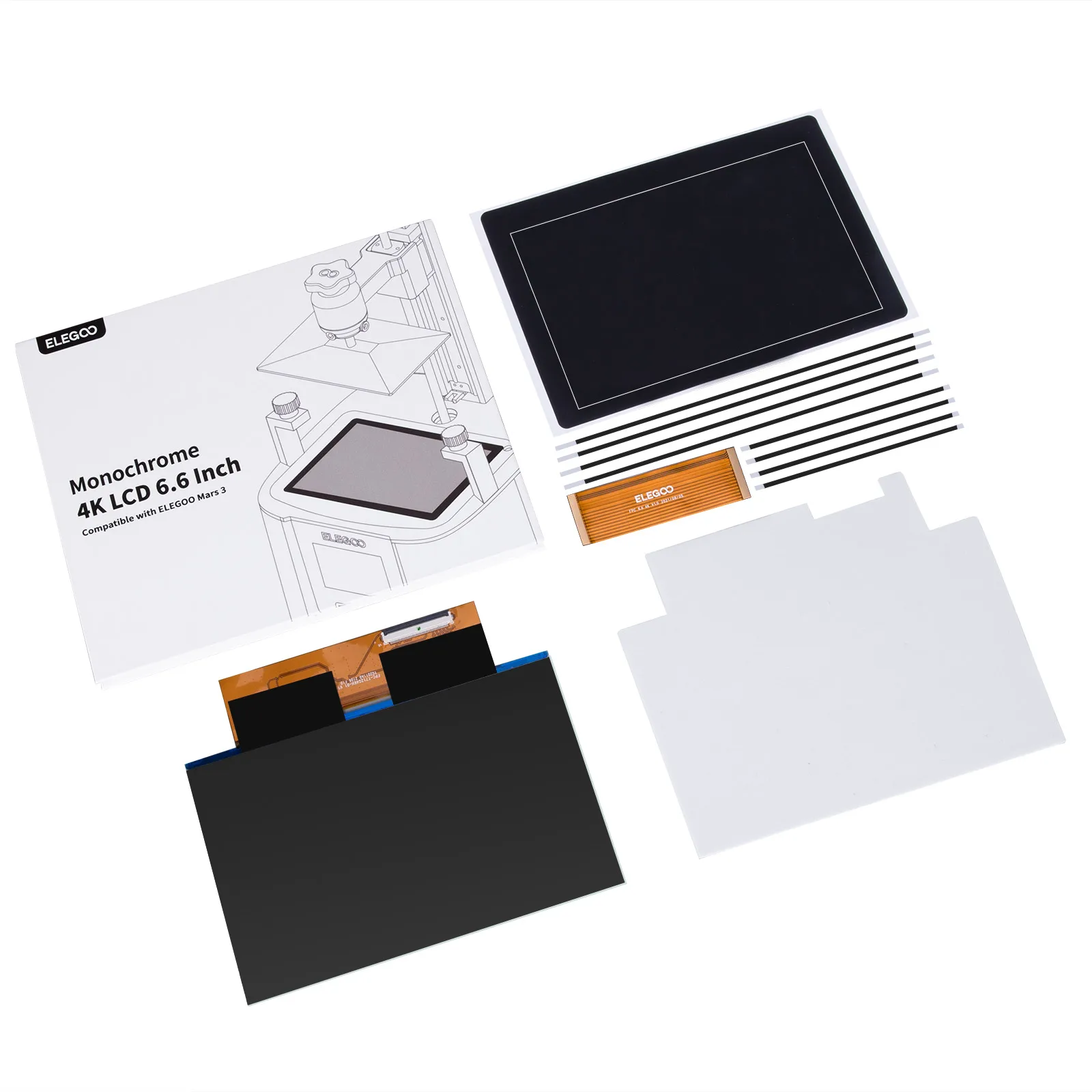 Elegoo Mars 3 3Pro Uv 6.6 Pollici 4K Mono Schermo Lcd Per Stampante 3D Elegoo Mars 3 Resina Lcd Sla