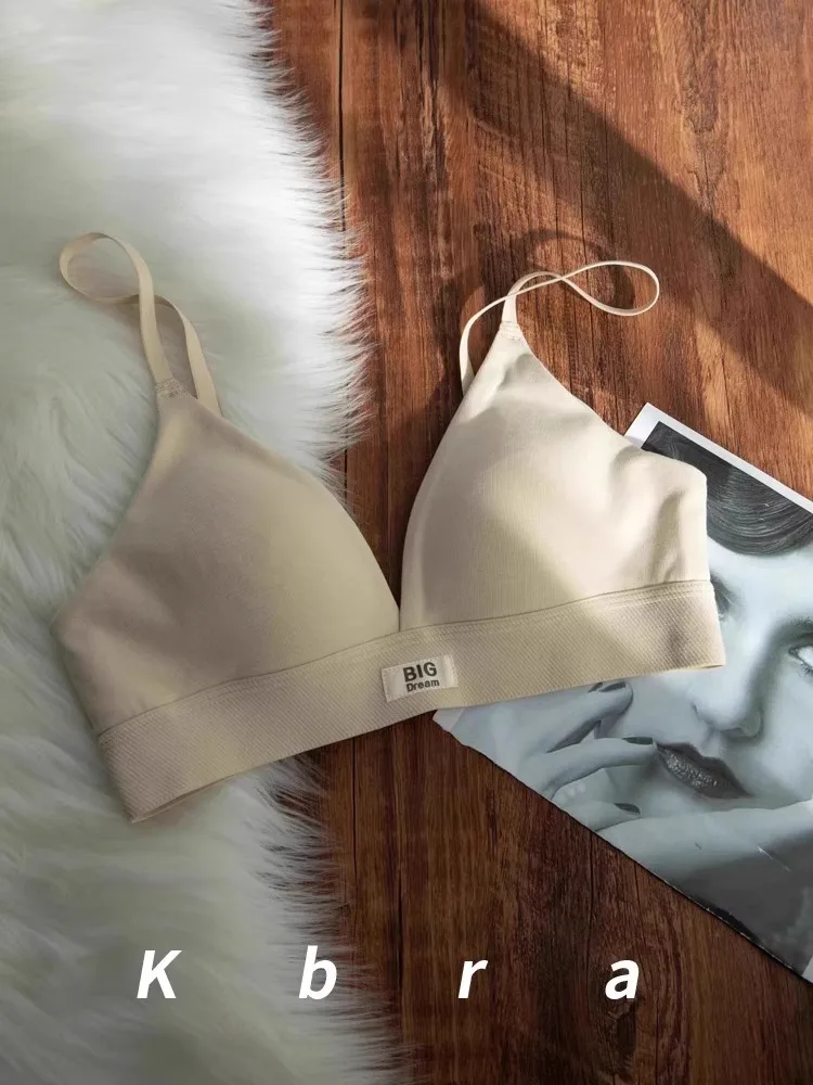 MOYISU Wholesale French Lady Triangle Cup Lingerie for Women No Underwire Comfort Anti-sag Small Bra Cover No Trace Summer Thin 2