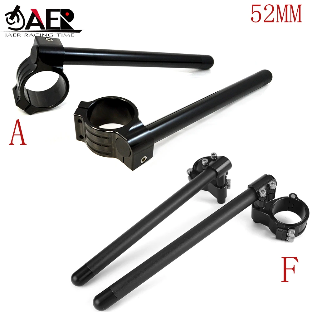 52mm Motorcycle CNC Billet Aluminum Adjustable ClipOn Handlebar Fit