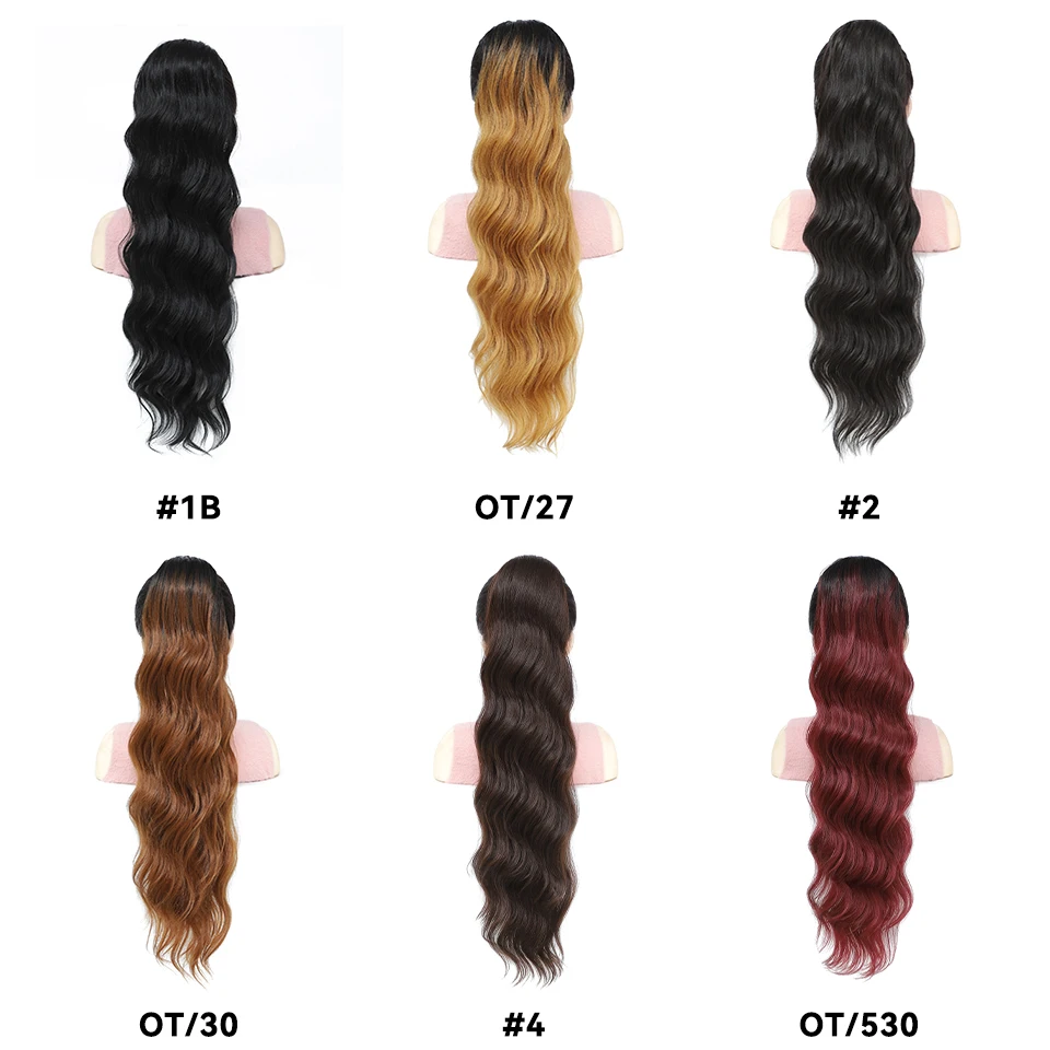 Long Wavy Drawstring Ponytail Synthetic Ponytails For Women Black Blonde Red Ponytail Clip in Hair Extensions For Daily Cosplay synthetic hair extensions,curly ponytail hairpiece