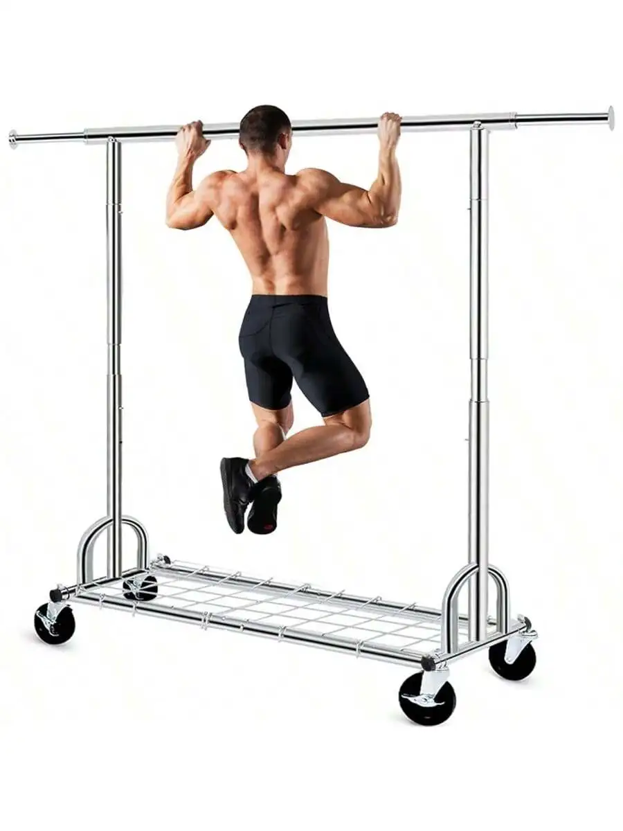 HOKEEPER Clothing Garment Rack Capacity 525LBS Clothing Racks on Wheels Rolling Clothes Rack for Hanging Clothes Heavy D 1