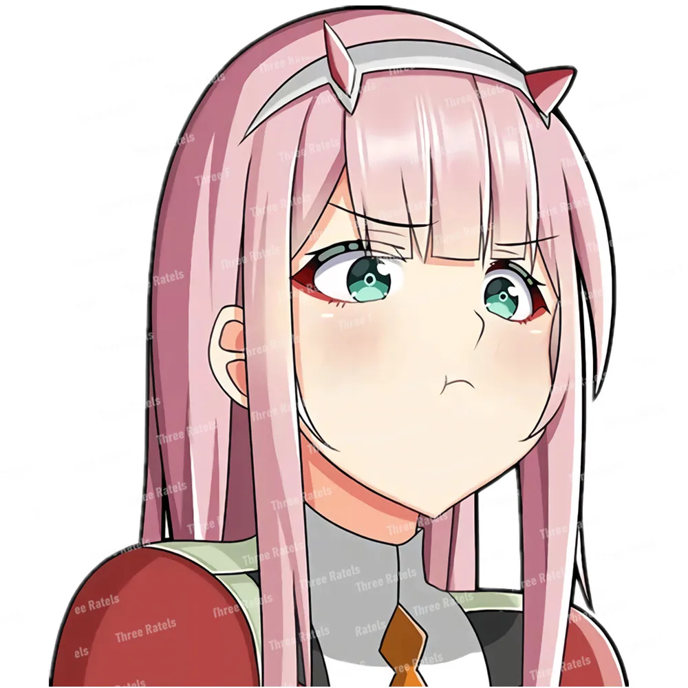 

I10 Funny Cute Darling Zero Two 02 Pouting Face Peeper Anime Sticker for Car Window Bumper Laptop JDM Decal