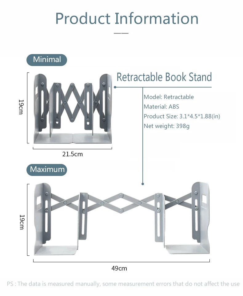 2 Colors Retractable Metal Book Stand Creative Students Use Bookshelf Data  Clip Stretch File Baffle Retract Zoom Book Shelf - AliExpress