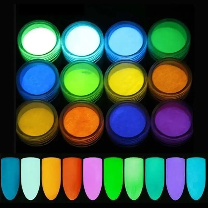 Epoxy Resin Pigment Kit 12pcs/sets Fluorescent Luminous Pearlescent Powder DIY Epoxy Resin Jewelry Making Pigment Nail Art Dye