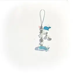 Vibrant Shark Beaded Phone Charm by Cutey's (Blue)