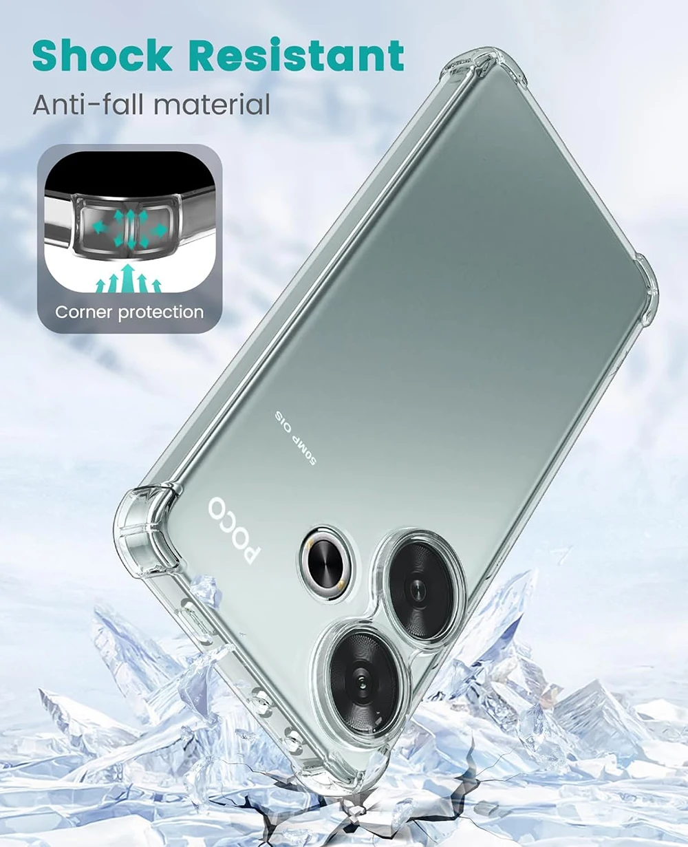 Para Xiaomi Poco F6 Funda Transparente De Silicona TPU Funda De