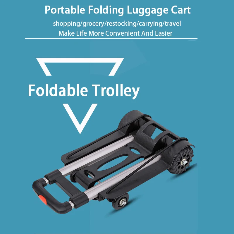 Aluminum Alloy Folding Trolly Shopping Cart Folding Transport Trolly Small Pulling Household Shopping Climbing 접이식카트 Car