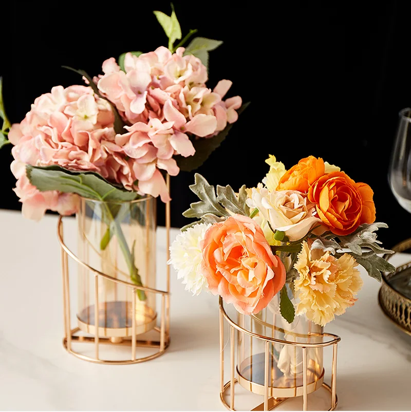 Romantic Metal Glass Candle Holder Dining Holiday Party Decoration Art Wrought Iron Wedding Table Centerpieces - Image 4