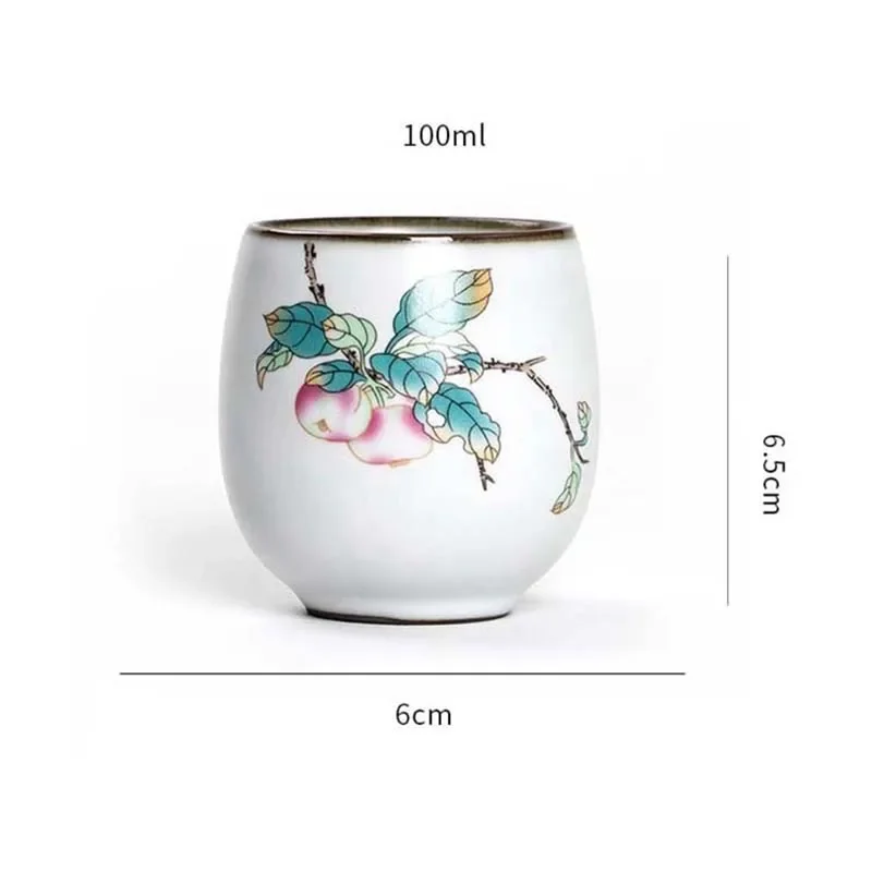 China Ceramic Tea Cup With Handle White Porcelain Kung Fu Cups Pottery Drinkware Wine Coffee Mug 1Pc coffee cup,tea cup,coffee mug