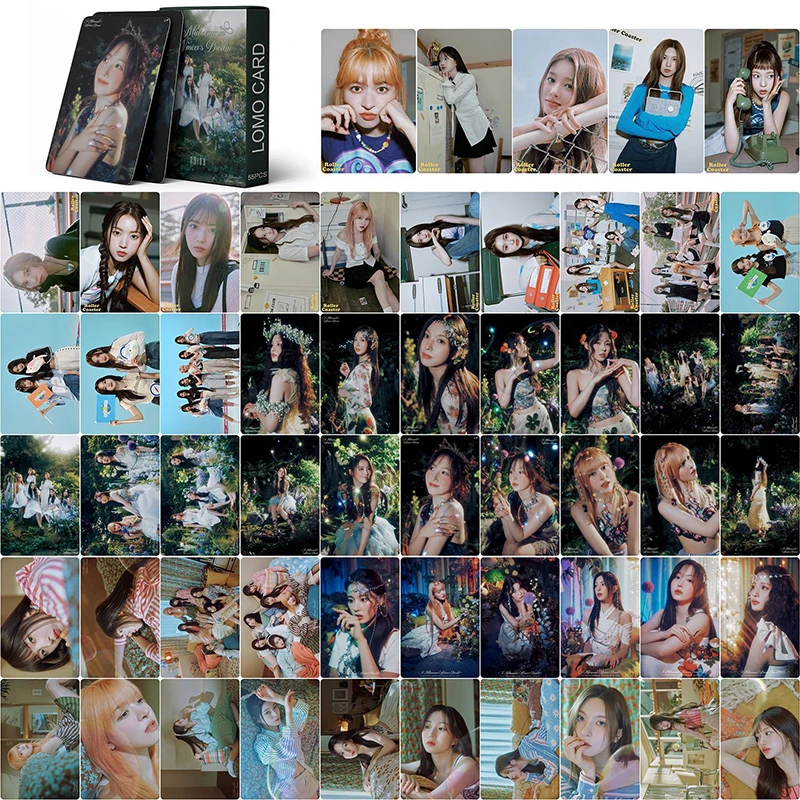 55pcs/set kpop NMIXX MIXXPEDIA:PICK Lá Reklám Kanca photocards Album lomo kártyák NMIXX foto kártyák Liliom HAEWON kpop lányok Legyező Adomány