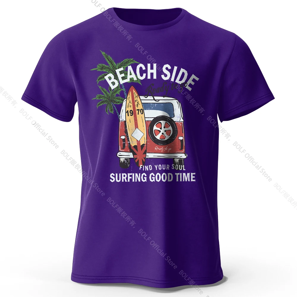 Retro Surf Badge Graphic Unisex Cotton T-Shirt