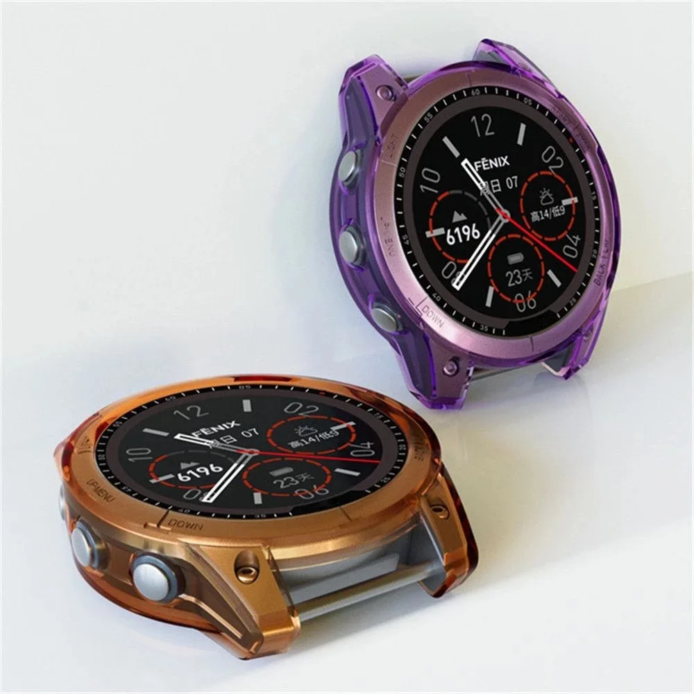 Garmin Fenix 7 7S 7X Ʈ ð  TPU ȣ ̽ Ŀ Clear Colorful Soft Protector Epix Pro 51mm 47mm 42mm Ŀ 