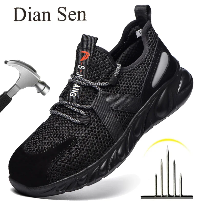 Diansen Construction Work Shoes Men Women Safety Shoes Steel Toe Protective Boots Antipuncture