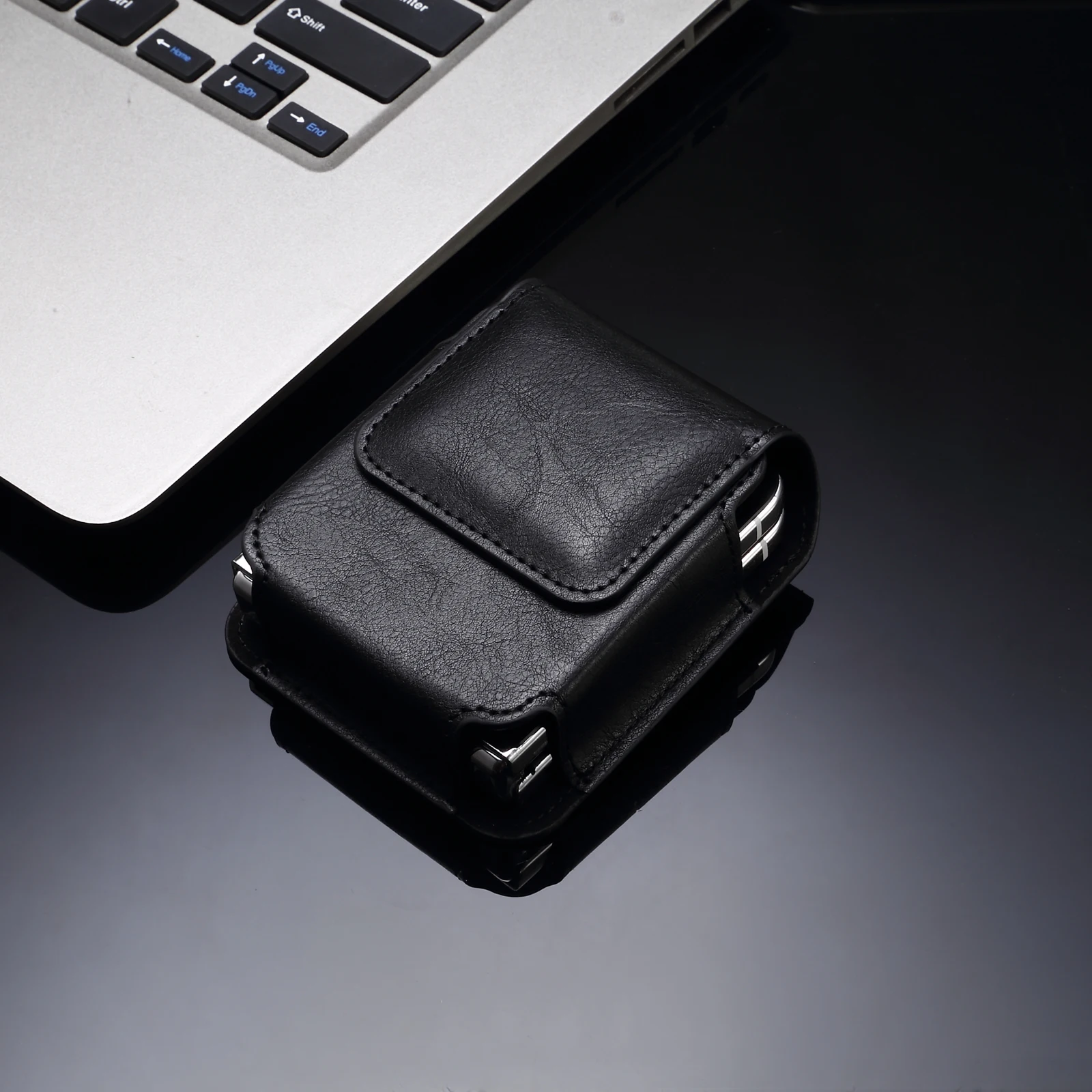 Vintage Leather Finger Ring Belt Case - Waist Bag Cover
