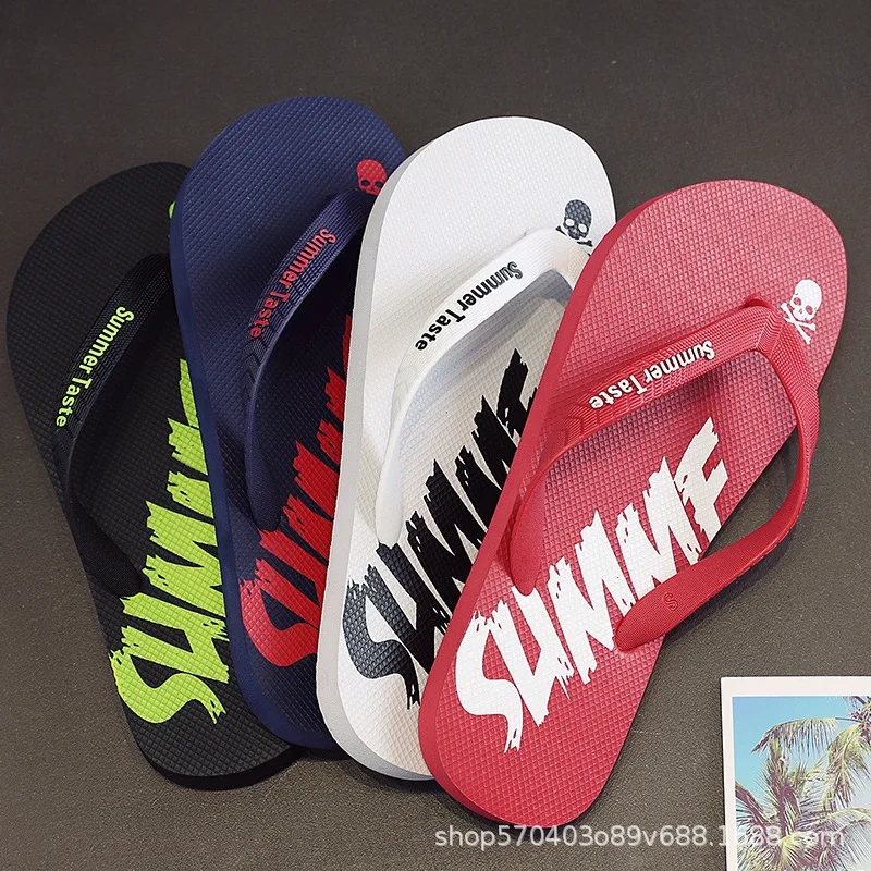 Men's Flip Flops Beach Sandals - Wear-Resistant Flat Sole Slippers Summer Trendy UK Style Simple Design