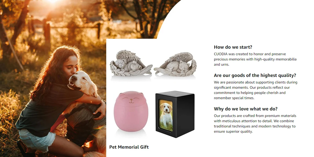 Large Dog Pet Cremation Urn with Photo Box