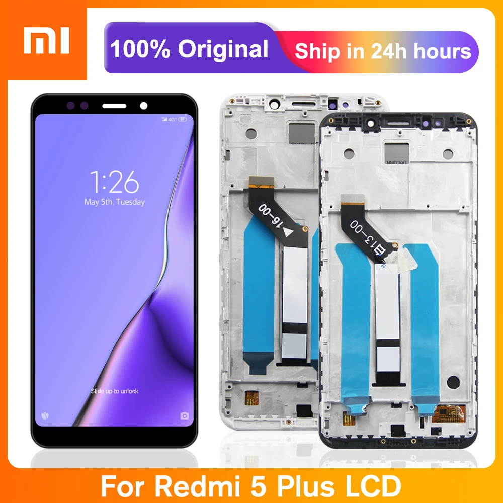 Original Redmi5 Plus Display Screen With Frame For Xiaomi Redmi 5 Plus MEG7 MEI7 LCD Display Touch Screen Digitizer cell phone lcd screen