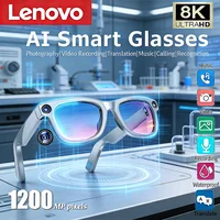 Lenovo 8K AI Smart Glasses With Chat Gpt Touch 1200mp Camera Sport AI Sunglasses Music Player Bluetooth Calling Assistant New