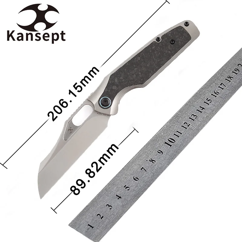 

Складной нож kanseven tucklove K1052A1, сатиновый клинок 20 шт., рукоятка из титанового и углеродного волокна для кемпинга, охоты, повседневного ношения