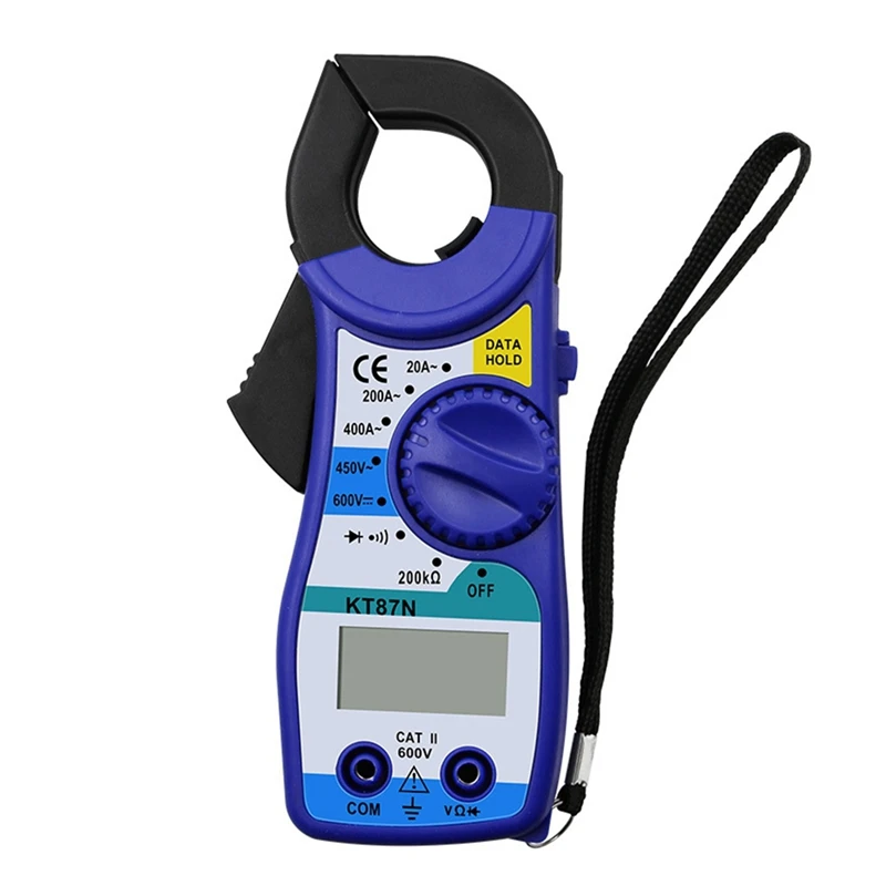 

KT87N Digital Multimeter Amper Clamp Meter Pincers AC/DC Current Voltage Tester Frequency Counter Power Meter Test Blue