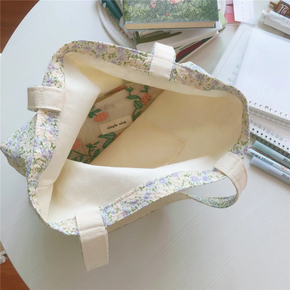 Women's Shopping Shoulder Bag For Groceries Cotton Large Zipper Reusable Foldable Shopper Bags Female Girls Books Tote Handbags