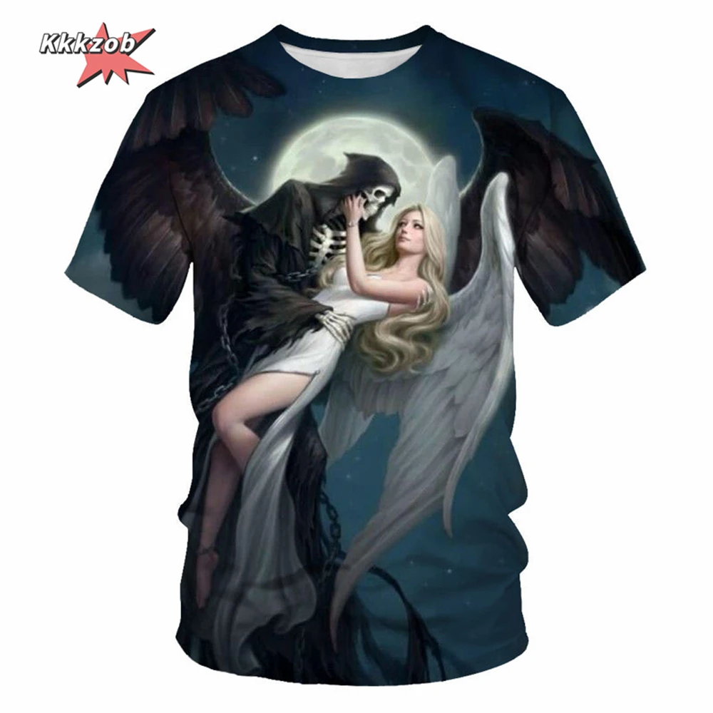Gothic Skull T-Shirt - 3D Printed Casual Short Sleeve Top