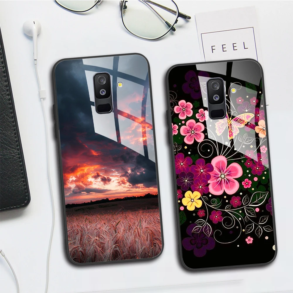 Custodia A6 Plus Per Samsung Galaxy A6 2018 Custodia Per Telefono A600F Sm-A600F Custodia In Vetro Temperato Per Samsung A6 Plus 2018 A6 + A605F Cover