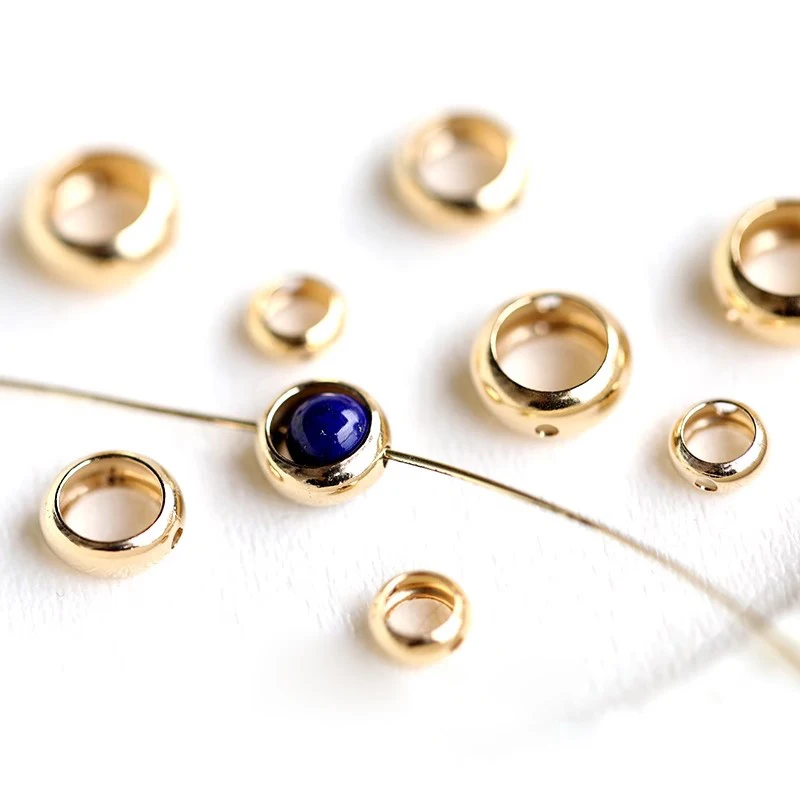 14K Gold gefüllte Perlenrahmen DIY Kreis Perlenrahmen Spacer 5mm 7mm 8mm anlaufgeschützte hypoallergene Schmuckzubehör – Detail 8