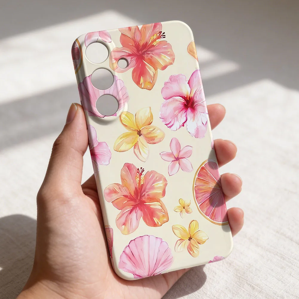 Pink Flower Shockproof Hard PC Back Cover - Premium Phone Case