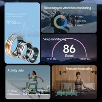 Men's Stripes smart ring, sleep and heart rate tracker,long battery life, compatible with iphone/Android women's smart rings 2