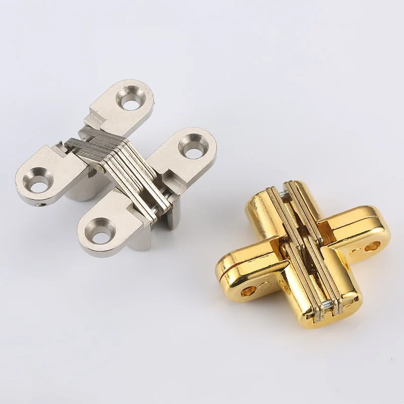 2Pcs 12x43MM Invisible Hinges Silent Close Cross Hinge Hidden Concealed Cabinet Cupboard Door Wooden Boxes For Folding Furniture stainless steel hinges,door hinges