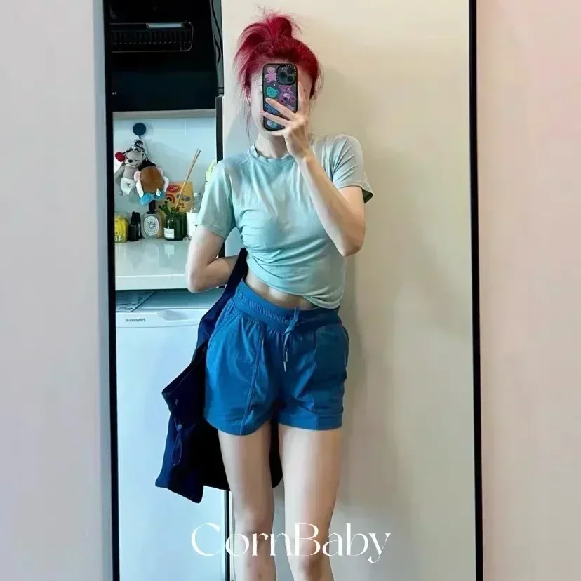 Lemon Women Action Always Short Sleeve Shirt Top Summer Loose High Elastic Breathable Sport Yoga Dance Gym Sport Leisure T-Shirt