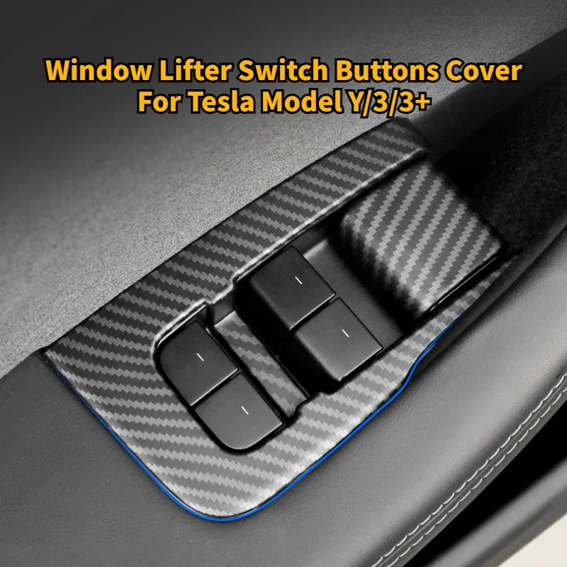 For Tesla Model Y/3/3+ Highland Trim Frame Button Stickers Window Lifter Switch Buttons Cover Car Interior Accessories 2017-2024