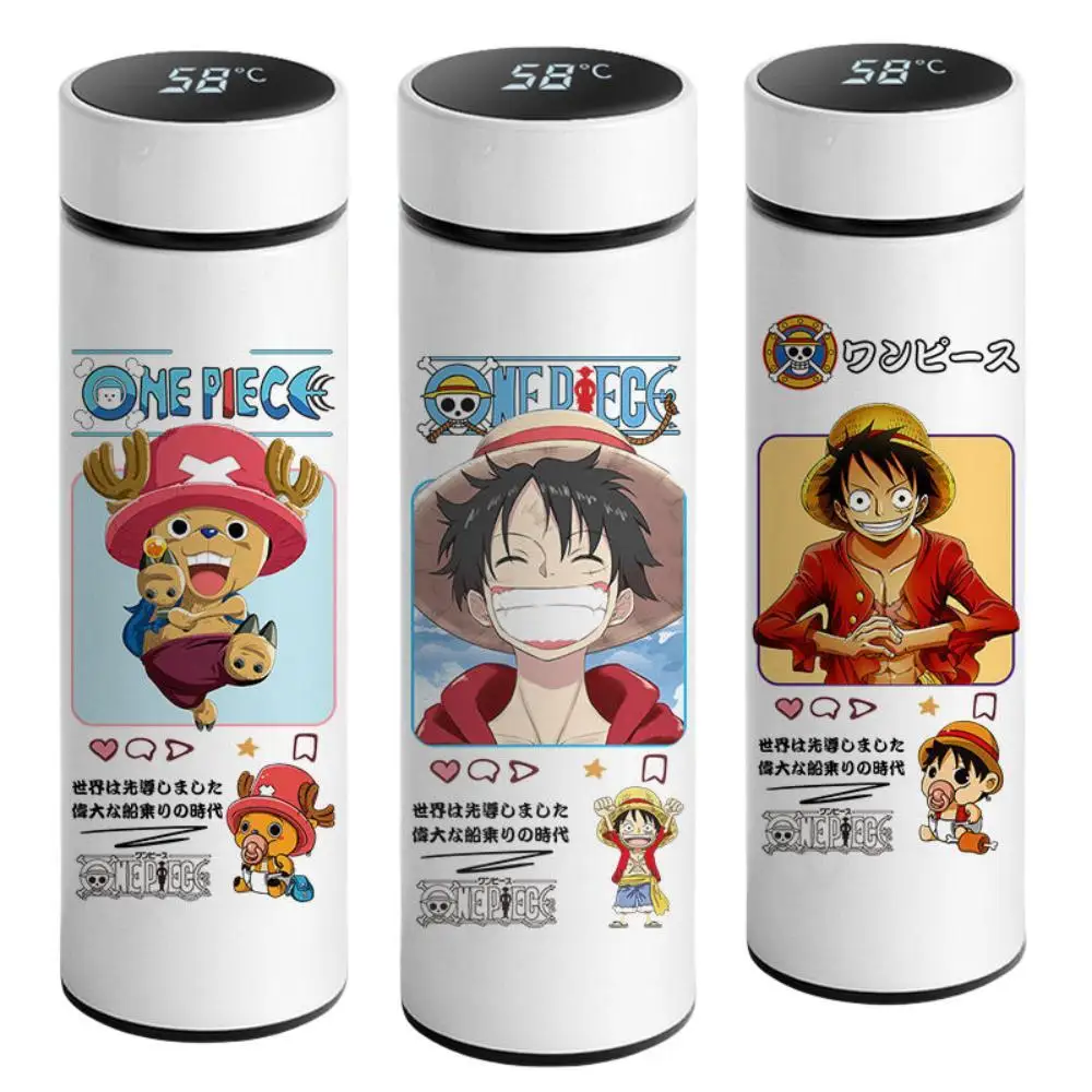 

One Piece Monkey D Luffy Tonytony Chopper Roronoa Zoro Anime Cartoon Cup Lid Display Temperature Boys Portable Insulated Cup