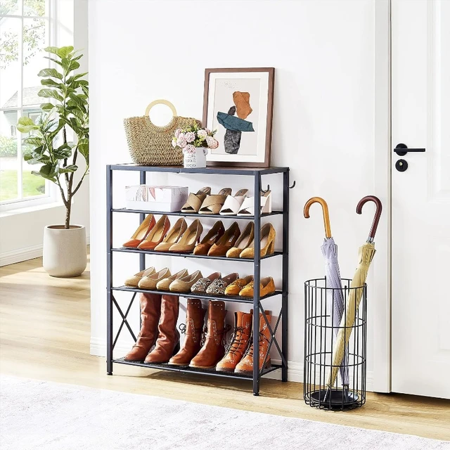 5 Tiers Metal Shoe Rack Organizer Shoe Storage Closet Shelf