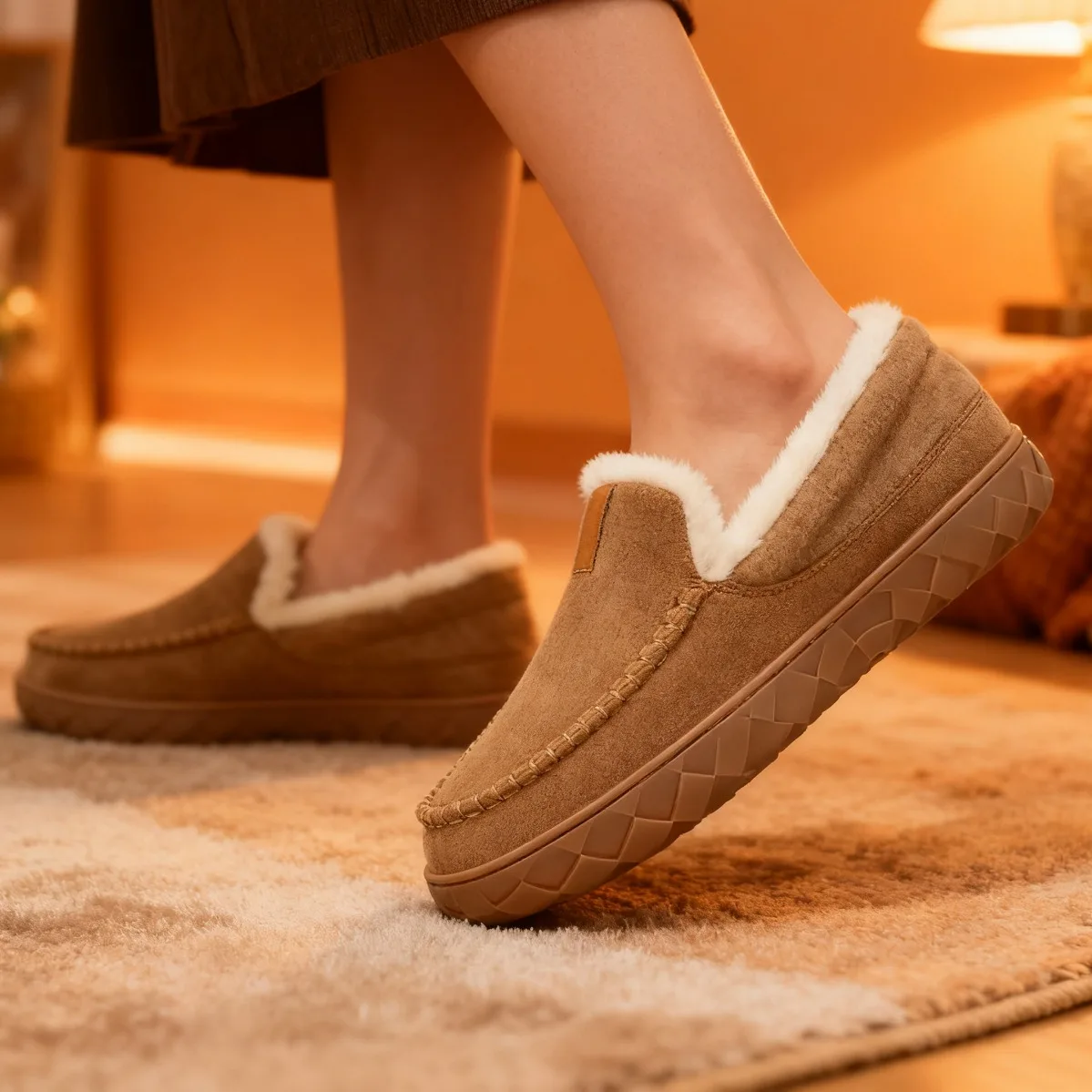 Plush Memory Foam Indoor Slippers - Unisex Cozy Winter House Shoes
