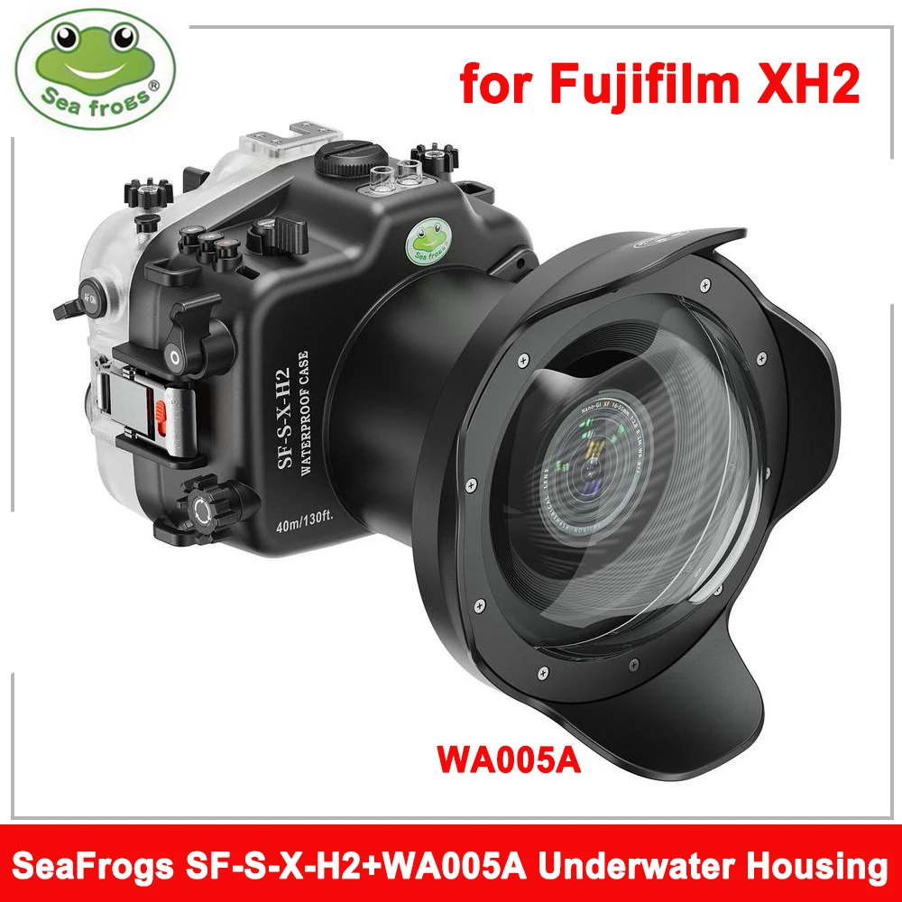 SeaFrogs SF-S-X-H2 돔 포트 키트, 전문 다이빙 수중 하우징, 방수 케이스, 후지필름 XH2, WA005A, 40M, 130FT
