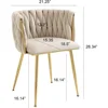 Velvet Dining Chairs Set of 4, Upholstered Dining Room Chairs with Gold Metal Legs, Luxury Tufted Dinner Chairs for Dining Room 5